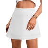 image:imageLYANER Womens Satin Silky Mini Skirt Elastic High Waisted Side Zipper A Line Flowy Short SkirtsSolid White1 With Lining
