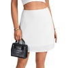 image:imageLYANER Womens Satin Silky Mini Skirt Elastic High Waisted Side Zipper A Line Flowy Short SkirtsSolid White1 With Lining