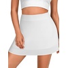 image:imageLYANER Womens Satin Silky Mini Skirt Elastic High Waisted Side Zipper A Line Flowy Short SkirtsSolid White1 With Lining
