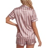 image:imageLYANER Womens Satin Silky Pajamas Set Short Sleeve Button Shirt with Shorts Pjs Sleepwear LoungewearDusty Pink