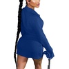 image:imageLYANER Womens Sexy Collar V Neck Wrap Hem Long Sleeve Club Party Bodycon Mini DressRoyal Blue