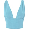 image:imageLYANER Womens Sexy Deep V Neck Slim Fitted Strap Crop Cami Tank Sleeveless TopBaby Blue