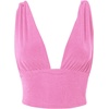 image:imageLYANER Womens Sexy Deep V Neck Slim Fitted Strap Crop Cami Tank Sleeveless TopPink