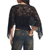 image:imageLYANER Womens Sheer Floral Lace Poncho Top Shrug Shawl Y2K Blouse with CamiBlack