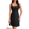 image:imageLYANER Womens Square Neck Sleeveless Midi Dress Casual Elegant A Line SundressBlack
