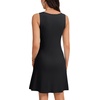 image:imageLYANER Womens Square Neck Sleeveless Midi Dress Casual Elegant A Line SundressBlack