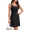 image:imageLYANER Womens Square Neck Sleeveless Midi Dress Casual Elegant A Line SundressBlack