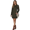 image:imageLYANER Womens Sweatshirt Dress Crewneck Long Sleeve Sweat Shirt Loose Fit Mini Dresses with Pockets Army Green XLarge