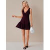 image:imageLYANER Womens Wrap V Neck Sleeveless Sundress Casual Summer Flare A Line Tank DressBurgundy
