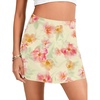 image:imageLYANER Womens Satin Silky Mini Skirt Elastic High Waisted Side Zipper A Line Flowy Short SkirtsFloral Beige