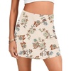 image:imageLYANER Womens Satin Silky Mini Skirt Elastic High Waisted Side Zipper A Line Flowy Short SkirtsFloral Champagne