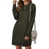 image:imageLYANER Womens Sweatshirt Dress Crewneck Long Sleeve Sweat Shirt Loose Fit Mini Dresses with Pockets Army Green Large