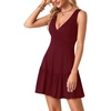 image:imageLYANER Womens Wrap V Neck Sleeveless Sundress Casual Summer Flare A Line Tank DressBurgundy