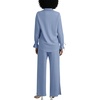 image:imageLYANER Womens 2 Piece Outfits Button Down Long Sleeve Shirt and Wide Leg Pants SetHaze Blue