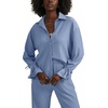 image:imageLYANER Womens 2 Piece Outfits Button Down Long Sleeve Shirt and Wide Leg Pants SetHaze Blue