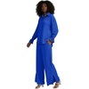 image:imageLYANER Womens 2 Piece Outfits Button Down Long Sleeve Shirt and Wide Leg Pants SetRoyal Blue