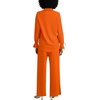 image:imageLYANER Womens 2 Piece Outfits Button Down Long Sleeve Shirt and Wide Leg Pants SetSolid Orange