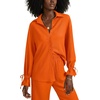 image:imageLYANER Womens 2 Piece Outfits Button Down Long Sleeve Shirt and Wide Leg Pants SetSolid Orange