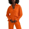 image:imageLYANER Womens 2 Piece Outfits Button Down Long Sleeve Shirt and Wide Leg Pants SetSolid Orange