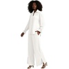image:imageLYANER Womens 2 Piece Outfits Button Down Long Sleeve Shirt and Wide Leg Pants SetSolid White