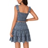 image:imageLYANER Womens 2 Piece Outfits Summer Flora Print Smocked Cami Crop Top and Mini Skirt Set for VacationBlue Floral