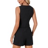 image:imageLYANER Womens 2 Piece Sets Button Sleeveless Blazer Vest and Shorts Set Suit Business Casual OutfitsBlack