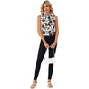 image:imageLYANER Womens Bow Tie Mock Neck Blouse Sleeveless Business Casual Tank Shirt Dressy Work TopsBlack Floral Print
