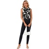 image:imageLYANER Womens Bow Tie Mock Neck Blouse Sleeveless Business Casual Tank Shirt Dressy Work TopsBlack White Brush