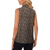 image:imageLYANER Womens Bow Tie Mock Neck Blouse Sleeveless Business Casual Tank Shirt Dressy Work TopsBlackpink Floral Print