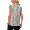 image:imageLYANER Womens Bow Tie Mock Neck Blouse Sleeveless Business Casual Tank Shirt Dressy Work TopsBlackwhite Print