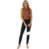 image:imageLYANER Womens Bow Tie Mock Neck Blouse Sleeveless Business Casual Tank Shirt Dressy Work TopsBrown