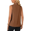 image:imageLYANER Womens Bow Tie Mock Neck Blouse Sleeveless Business Casual Tank Shirt Dressy Work TopsBrown