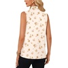image:imageLYANER Womens Bow Tie Mock Neck Blouse Sleeveless Business Casual Tank Shirt Dressy Work TopsChampagne Floral Print
