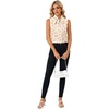 image:imageLYANER Womens Bow Tie Mock Neck Blouse Sleeveless Business Casual Tank Shirt Dressy Work TopsChampagne Floral Print