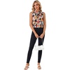 image:imageLYANER Womens Bow Tie Mock Neck Blouse Sleeveless Business Casual Tank Shirt Dressy Work TopsColorful Spliced Print