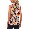 image:imageLYANER Womens Bow Tie Mock Neck Blouse Sleeveless Business Casual Tank Shirt Dressy Work TopsColorful Spliced Print
