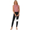 image:imageLYANER Womens Bow Tie Mock Neck Blouse Sleeveless Business Casual Tank Shirt Dressy Work TopsCrabapple Pink