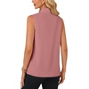 image:imageLYANER Womens Bow Tie Mock Neck Blouse Sleeveless Business Casual Tank Shirt Dressy Work TopsCrabapple Pink