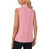 image:imageLYANER Womens Bow Tie Mock Neck Blouse Sleeveless Business Casual Tank Shirt Dressy Work TopsDark Pink