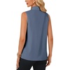 image:imageLYANER Womens Bow Tie Mock Neck Blouse Sleeveless Business Casual Tank Shirt Dressy Work TopsDusty Blue