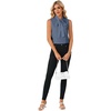 image:imageLYANER Womens Bow Tie Mock Neck Blouse Sleeveless Business Casual Tank Shirt Dressy Work TopsDusty Blue