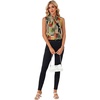 image:imageLYANER Womens Bow Tie Mock Neck Blouse Sleeveless Business Casual Tank Shirt Dressy Work TopsKhaki Green Geo