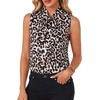 image:imageLYANER Womens Bow Tie Mock Neck Blouse Sleeveless Business Casual Tank Shirt Dressy Work TopsLeopard