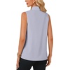 image:imageLYANER Womens Bow Tie Mock Neck Blouse Sleeveless Business Casual Tank Shirt Dressy Work TopsLight Blue