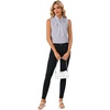 image:imageLYANER Womens Bow Tie Mock Neck Blouse Sleeveless Business Casual Tank Shirt Dressy Work TopsLight Blue
