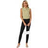 image:imageLYANER Womens Bow Tie Mock Neck Blouse Sleeveless Business Casual Tank Shirt Dressy Work TopsLight Green