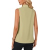 image:imageLYANER Womens Bow Tie Mock Neck Blouse Sleeveless Business Casual Tank Shirt Dressy Work TopsLight Green