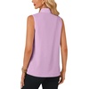 image:imageLYANER Womens Bow Tie Mock Neck Blouse Sleeveless Business Casual Tank Shirt Dressy Work TopsLight Purple