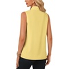 image:imageLYANER Womens Bow Tie Mock Neck Blouse Sleeveless Business Casual Tank Shirt Dressy Work TopsLight Yellow