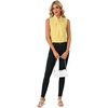 image:imageLYANER Womens Bow Tie Mock Neck Blouse Sleeveless Business Casual Tank Shirt Dressy Work TopsLight Yellow